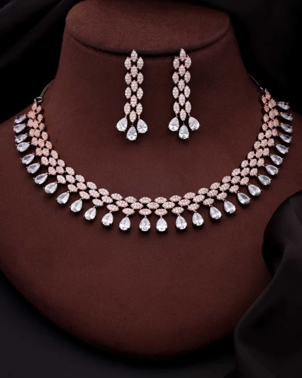 Royal Crystal Drop Necklace Set