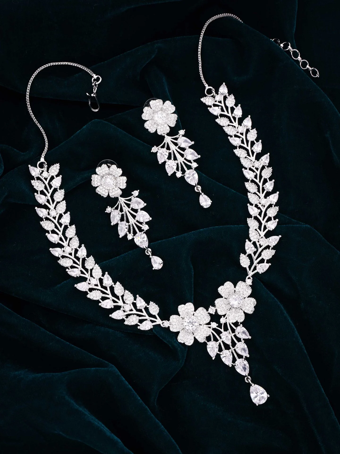 Floral Cascade Necklace Set - Image 2