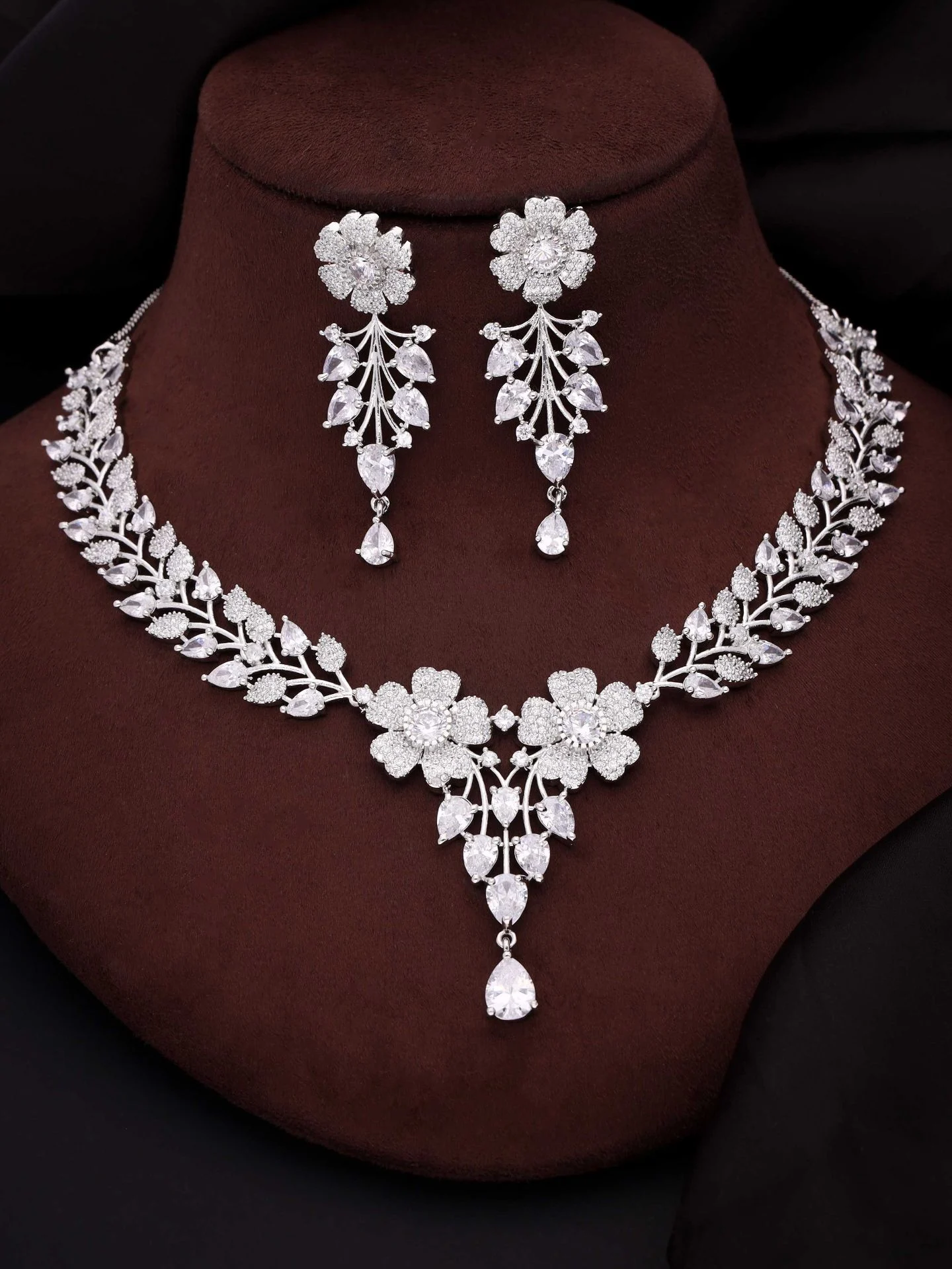 Floral Cascade Necklace Set