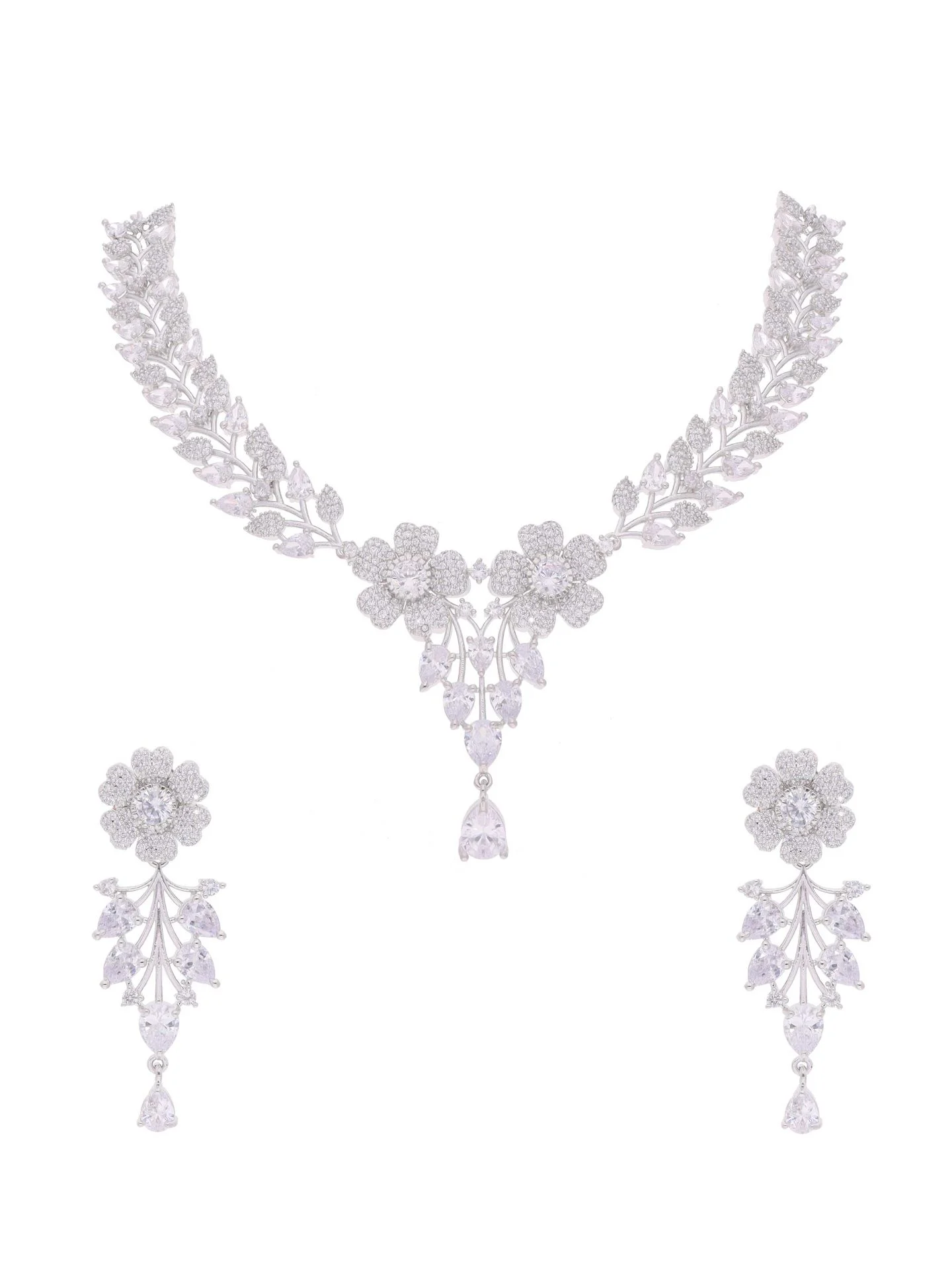 Floral Cascade Necklace Set - Image 4
