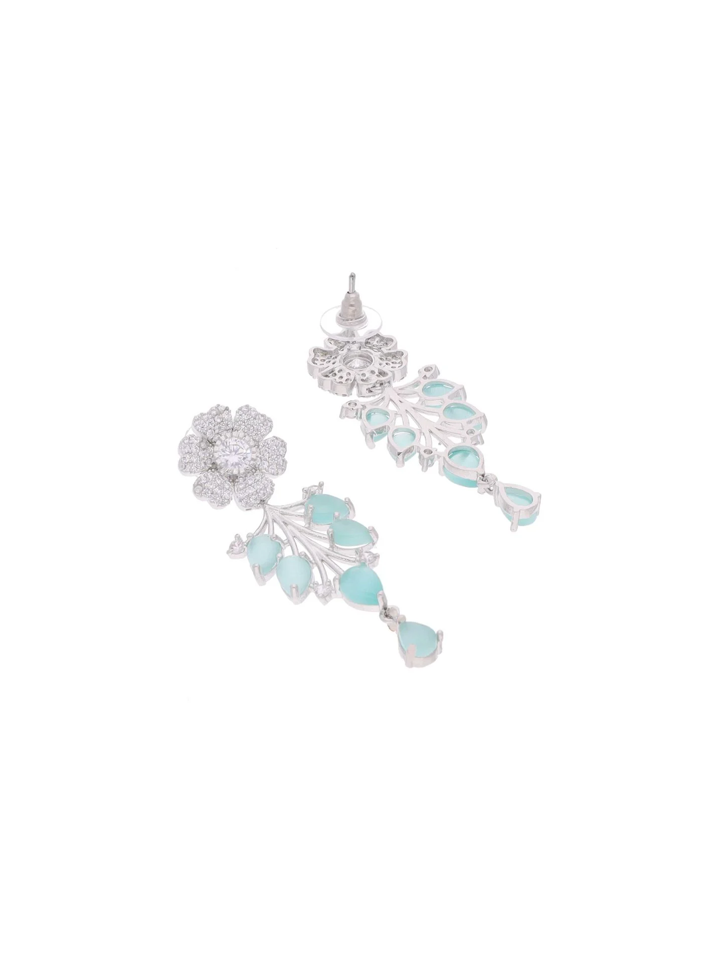 Floral Mint Pearl Necklace Set - Image 5