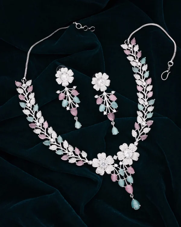 Elegant Floral Pearl Jewellery Set