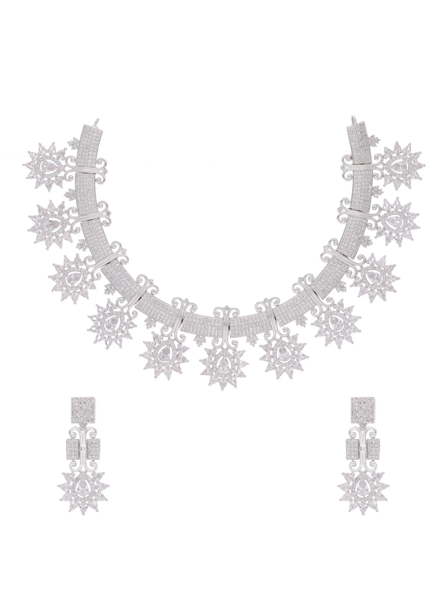 Silver Starburst Necklace Set - Image 4