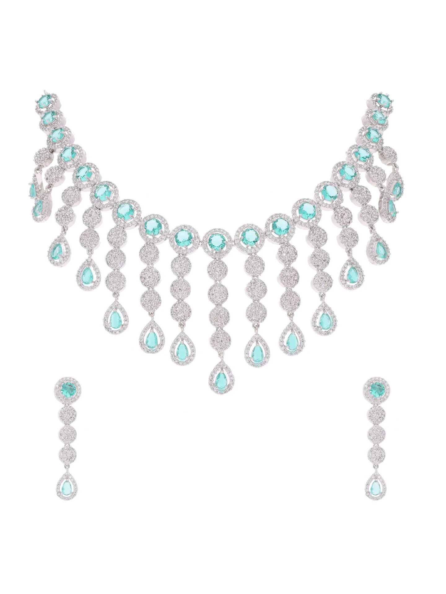 Emerald Teardrop Necklace Set - Image 4