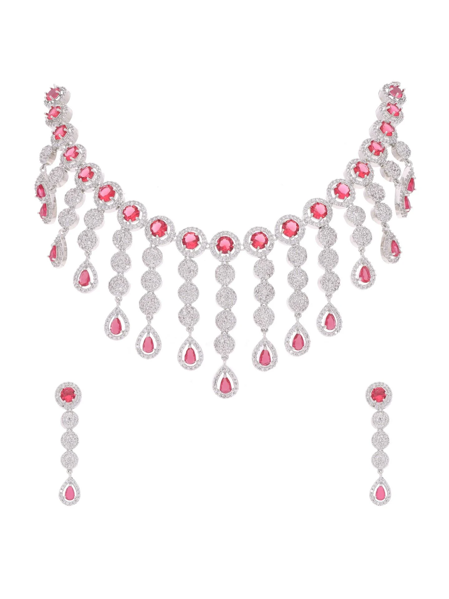 Ruby Teardrop Necklace Set - Image 4