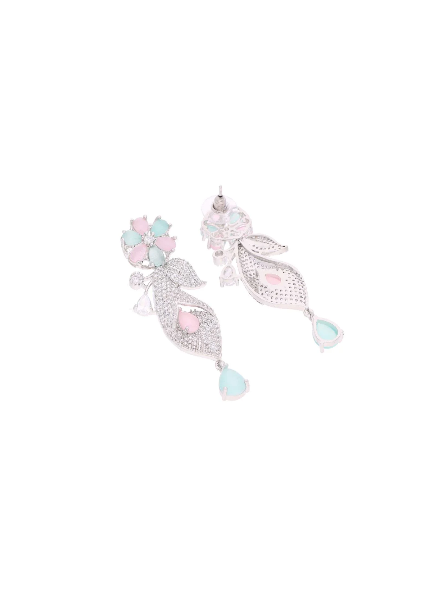 Floral Leaf Drop Necklace Set - Image 5