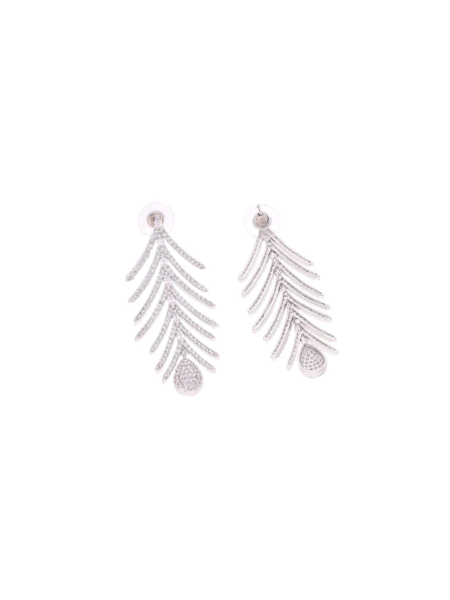 Silver Leaf Drop Necklace Set - Image 5