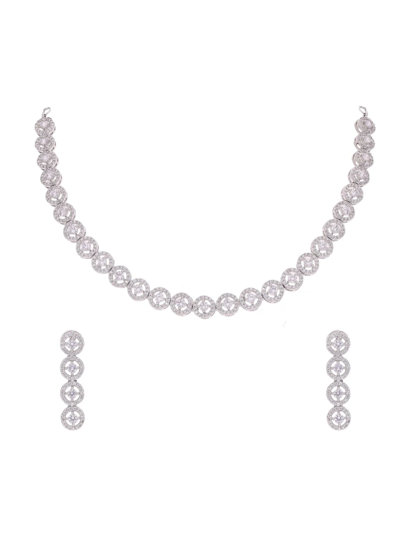 Elegant Circular Stone Necklace Set - Image 3