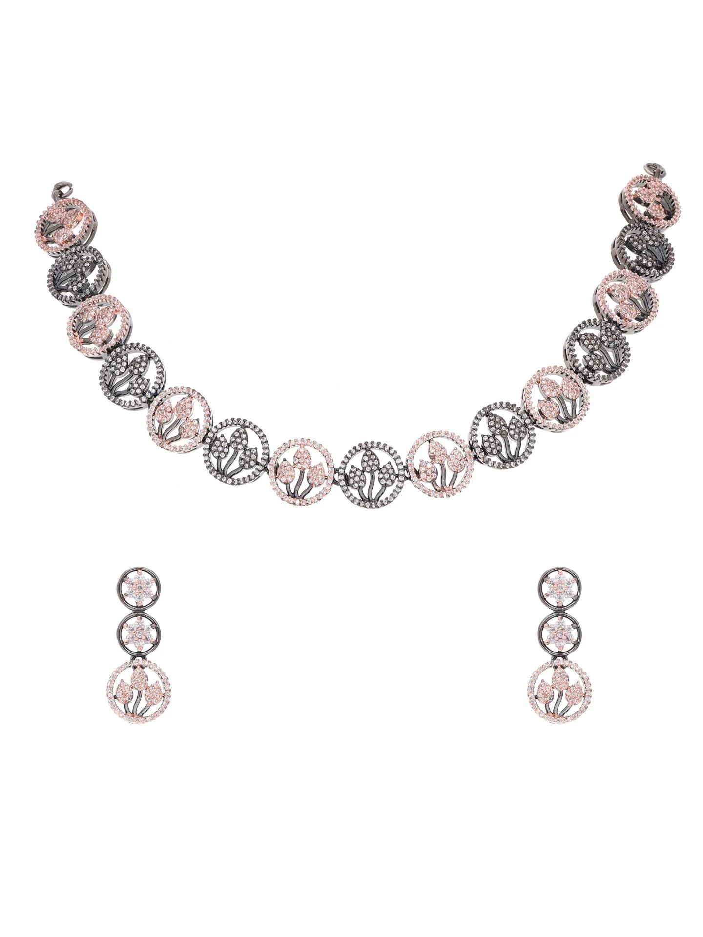 Black Circle Necklace Set - Image 4