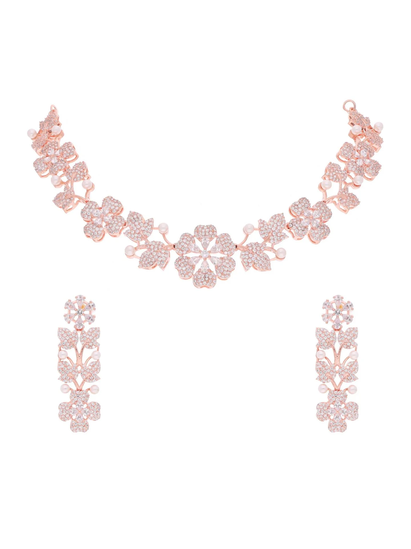 Elegant Floral Blossom Necklace Set - Image 4