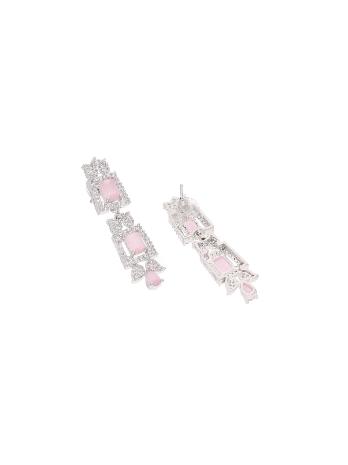 Pink Geometric Stone Necklace Set - Image 5
