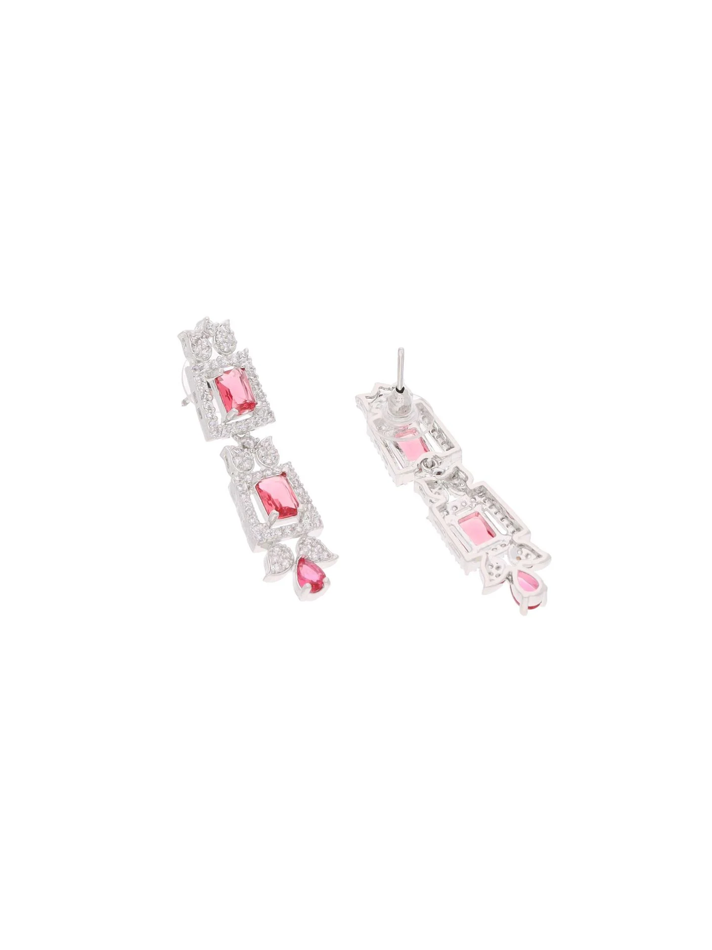 Pink Geometric Stone Necklace Set - Image 5