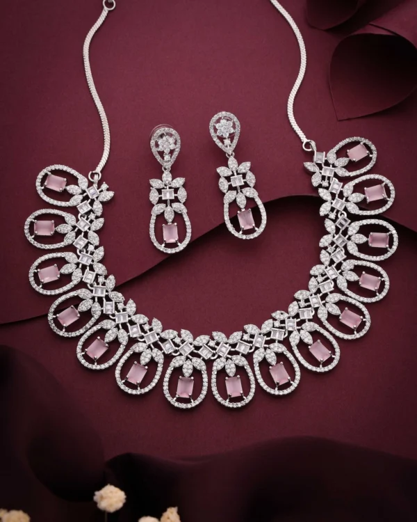 Elegant Oval Drop Necklace Set