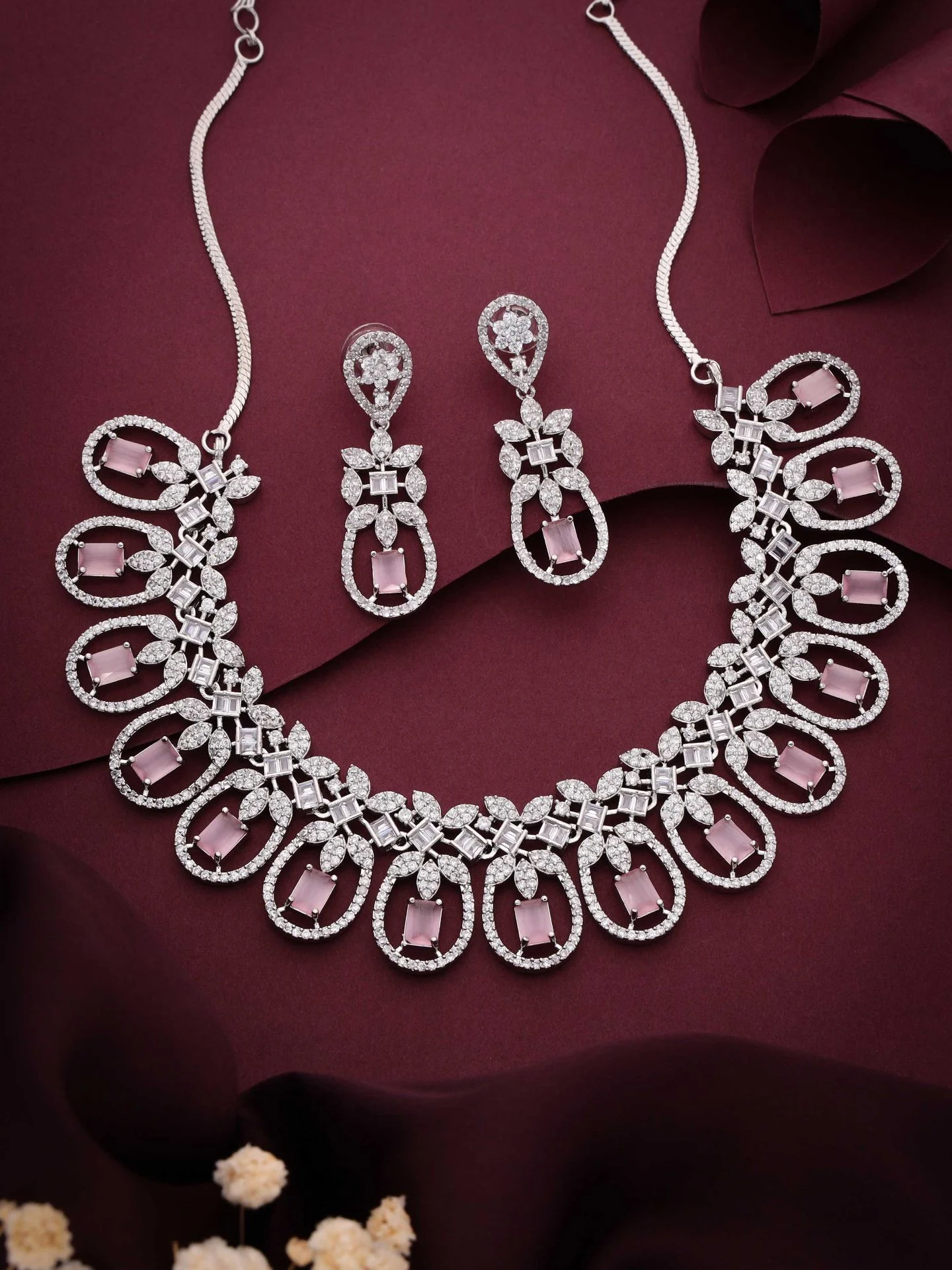 Elegant Oval Drop Necklace Set