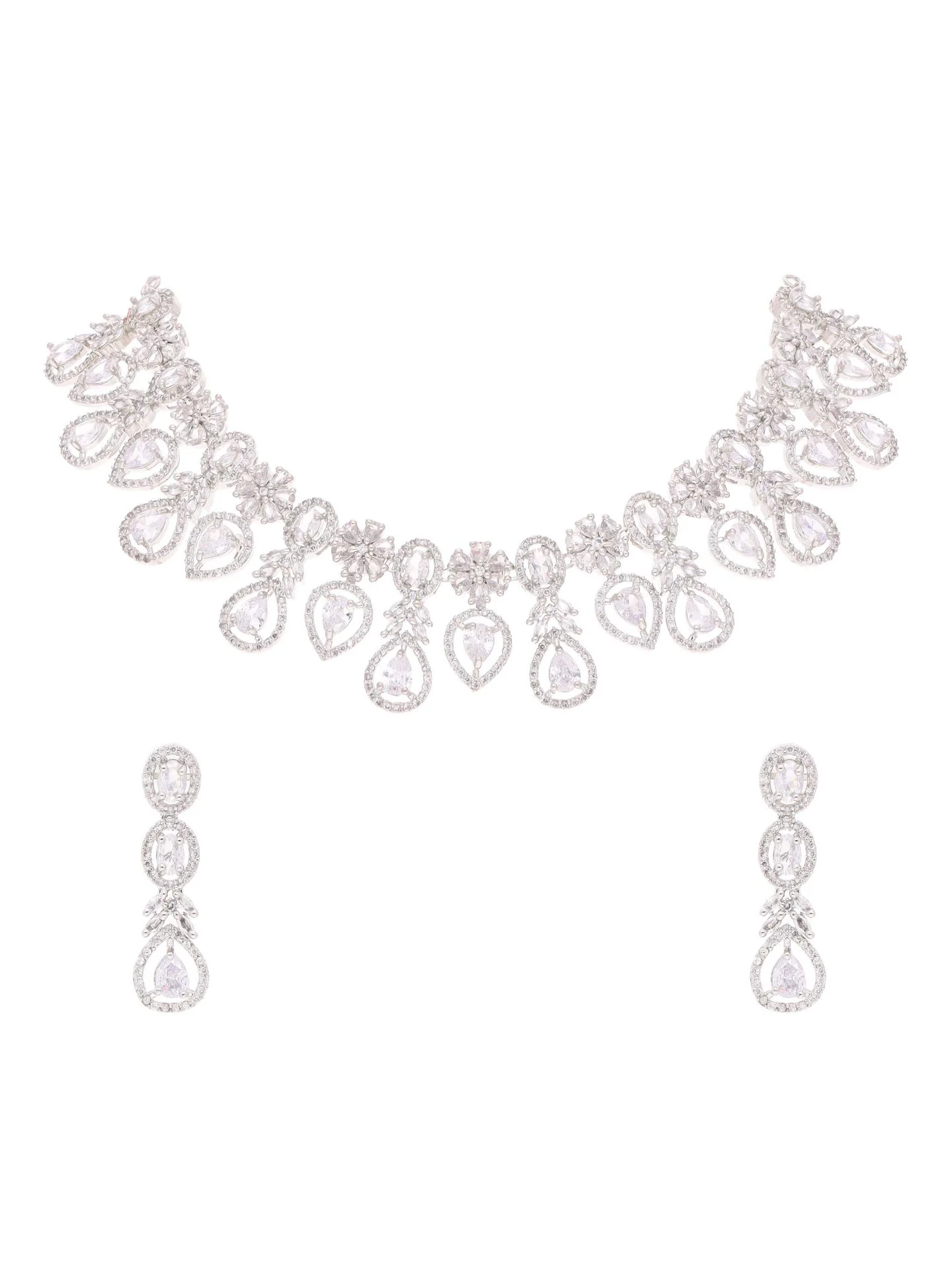 Elegant Leaf Drop Necklace Set - Image 4
