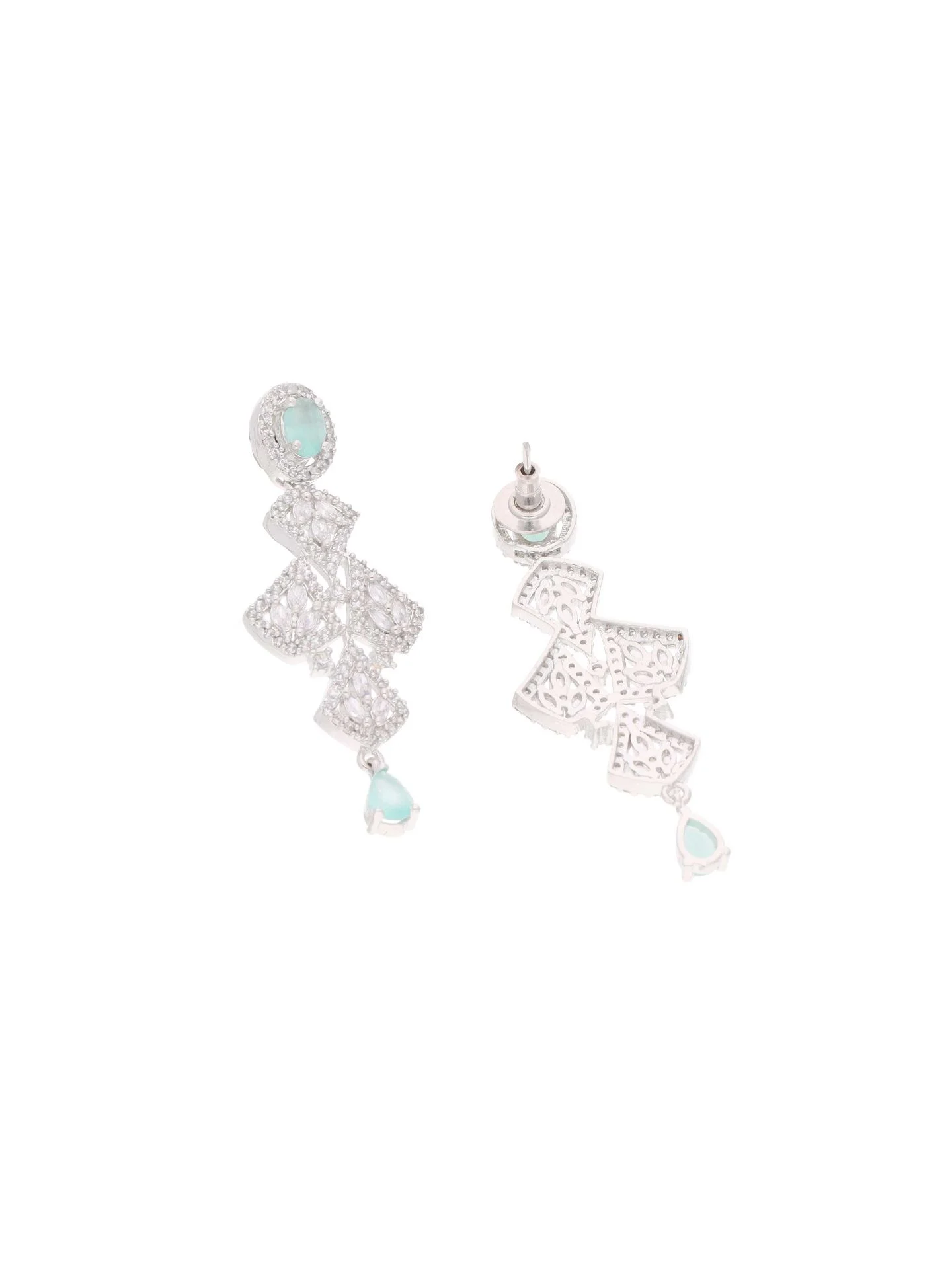 Mint Green Geometric Necklace Set - Image 5