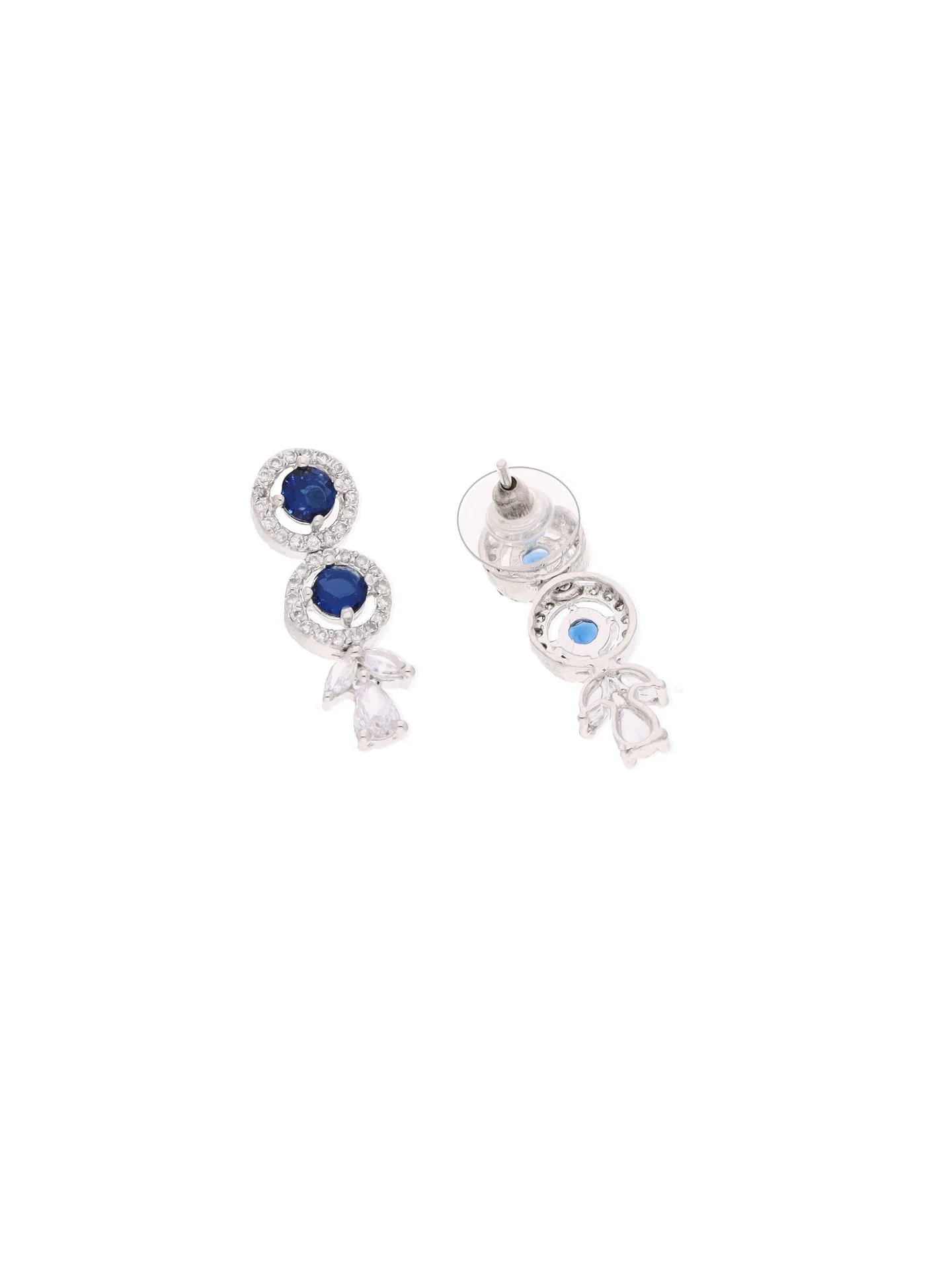 Blue Floral Drop Necklace Set - Image 3