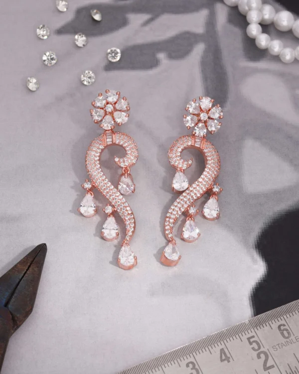 Rose Gold Swirl Earrings