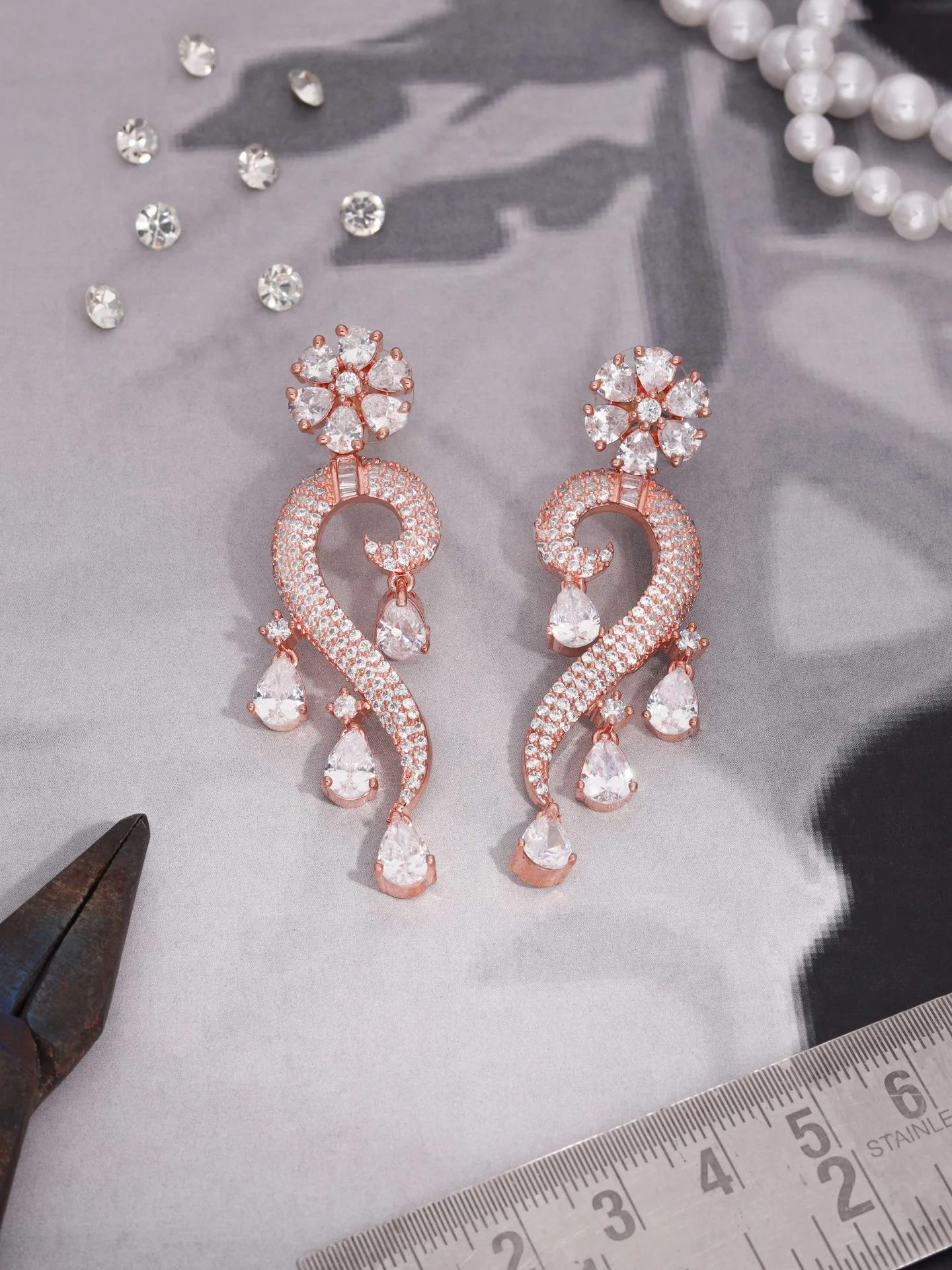 Rose Gold Swirl Earrings