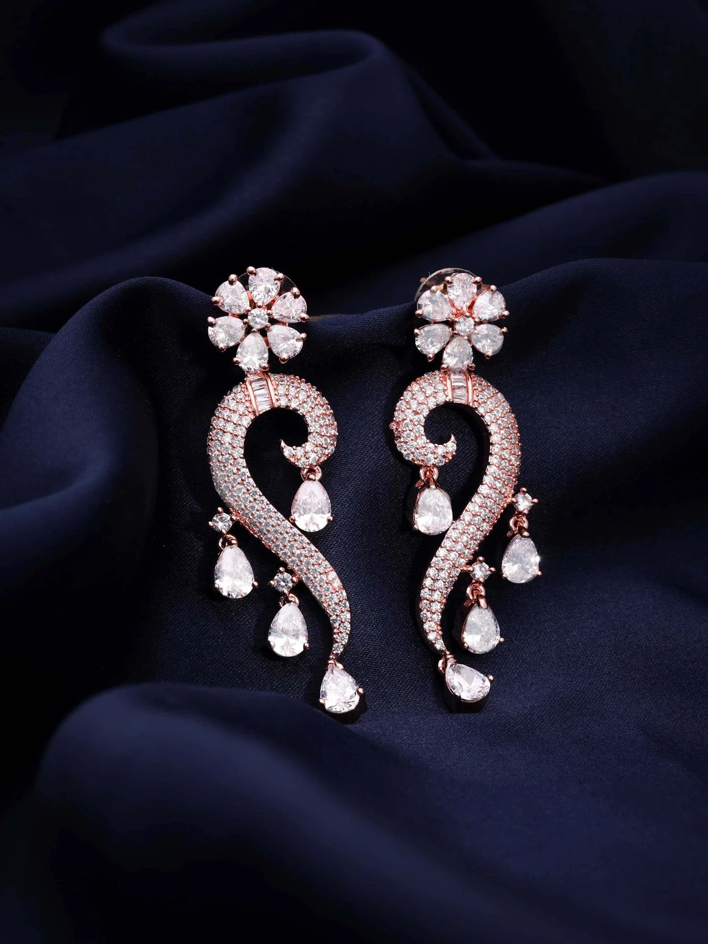Rose Gold Swirl Earrings - Image 2