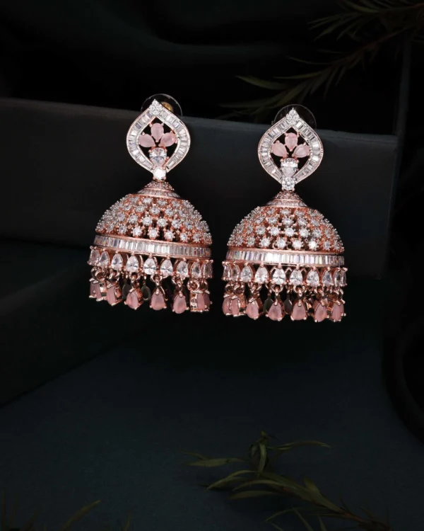 Rose Gold Pink Jhumka