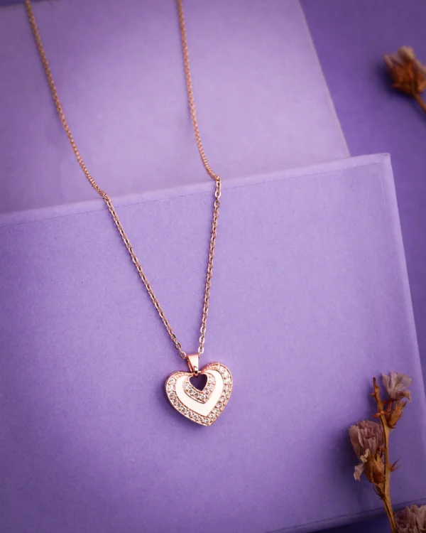 Rose Gold Dual Heart Pendant