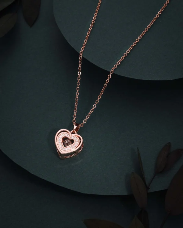 Rose Gold Interlocking Heart Pendant