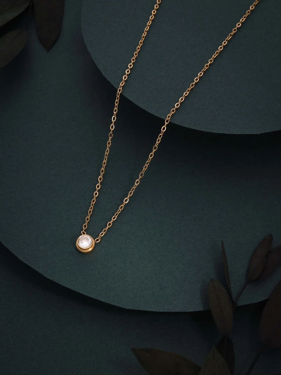 Gold Diamond Pendant Necklace - Image 2