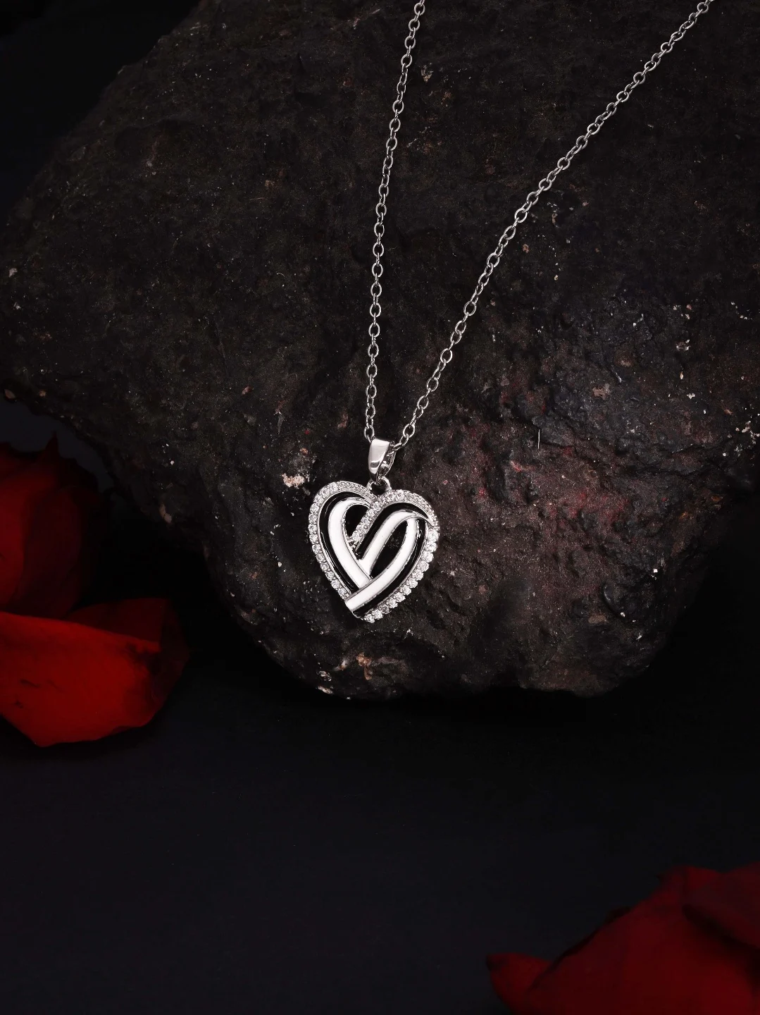 Silver Heart Pendant Necklace - Image 2