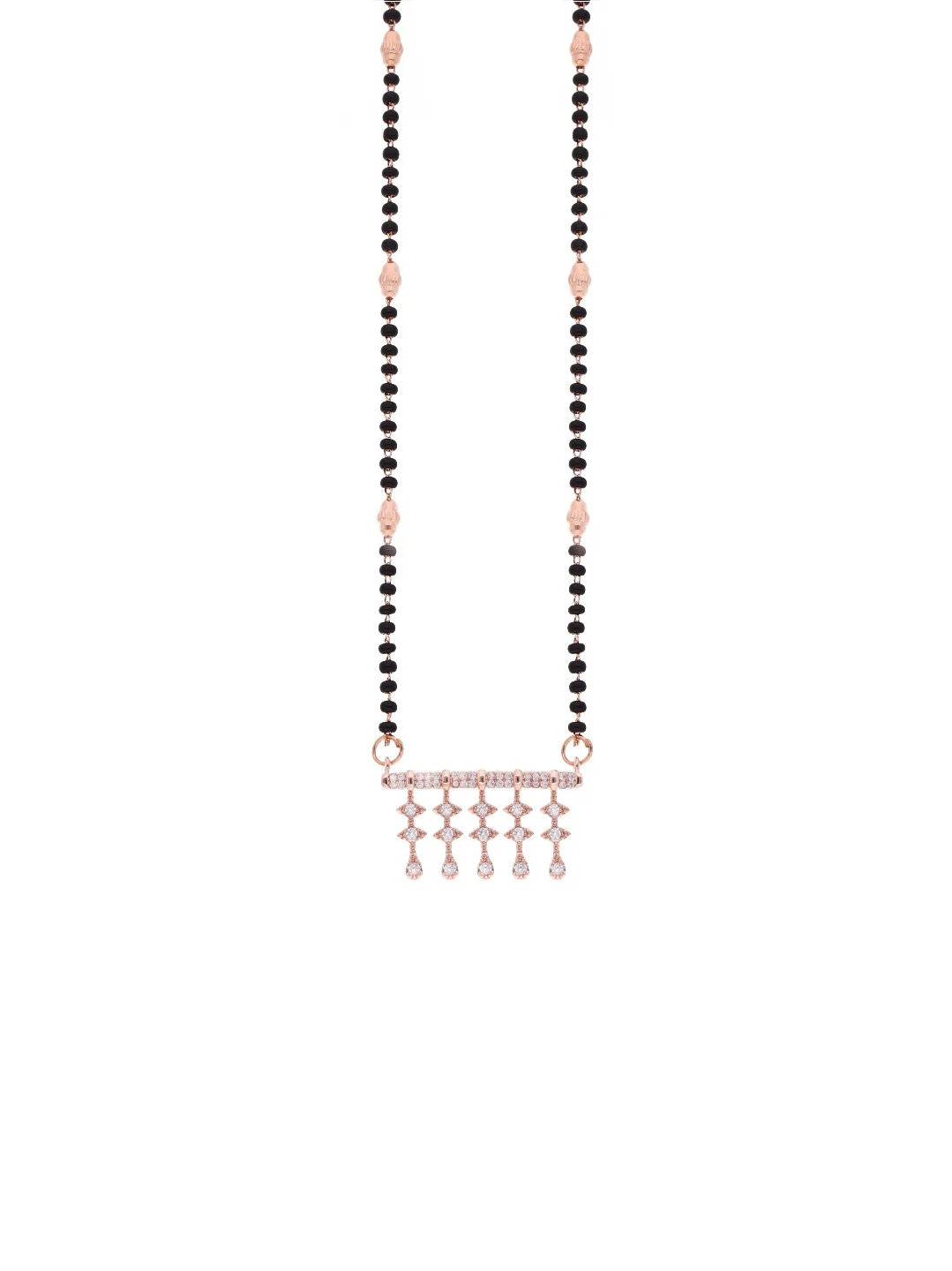 Rose Crystal Tassel Mangalsutra - Image 2