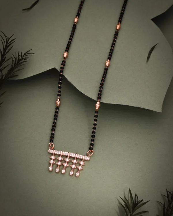 Rose Crystal Tassel Mangalsutra