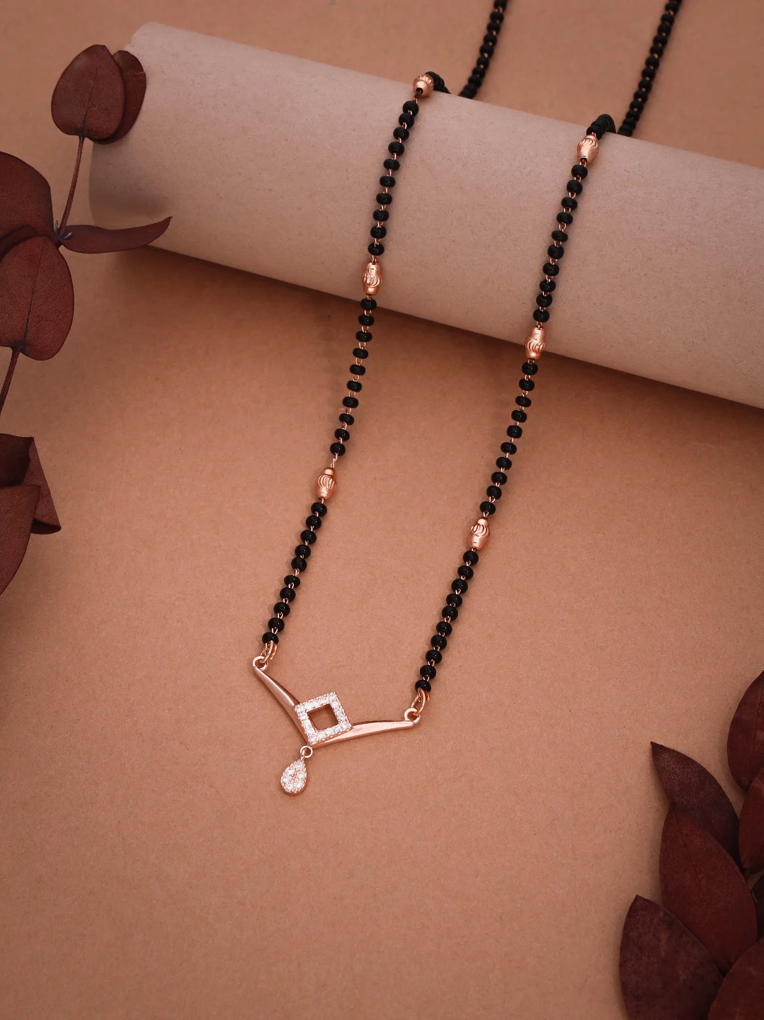 Rose Gold Geometric Mangalsutra
