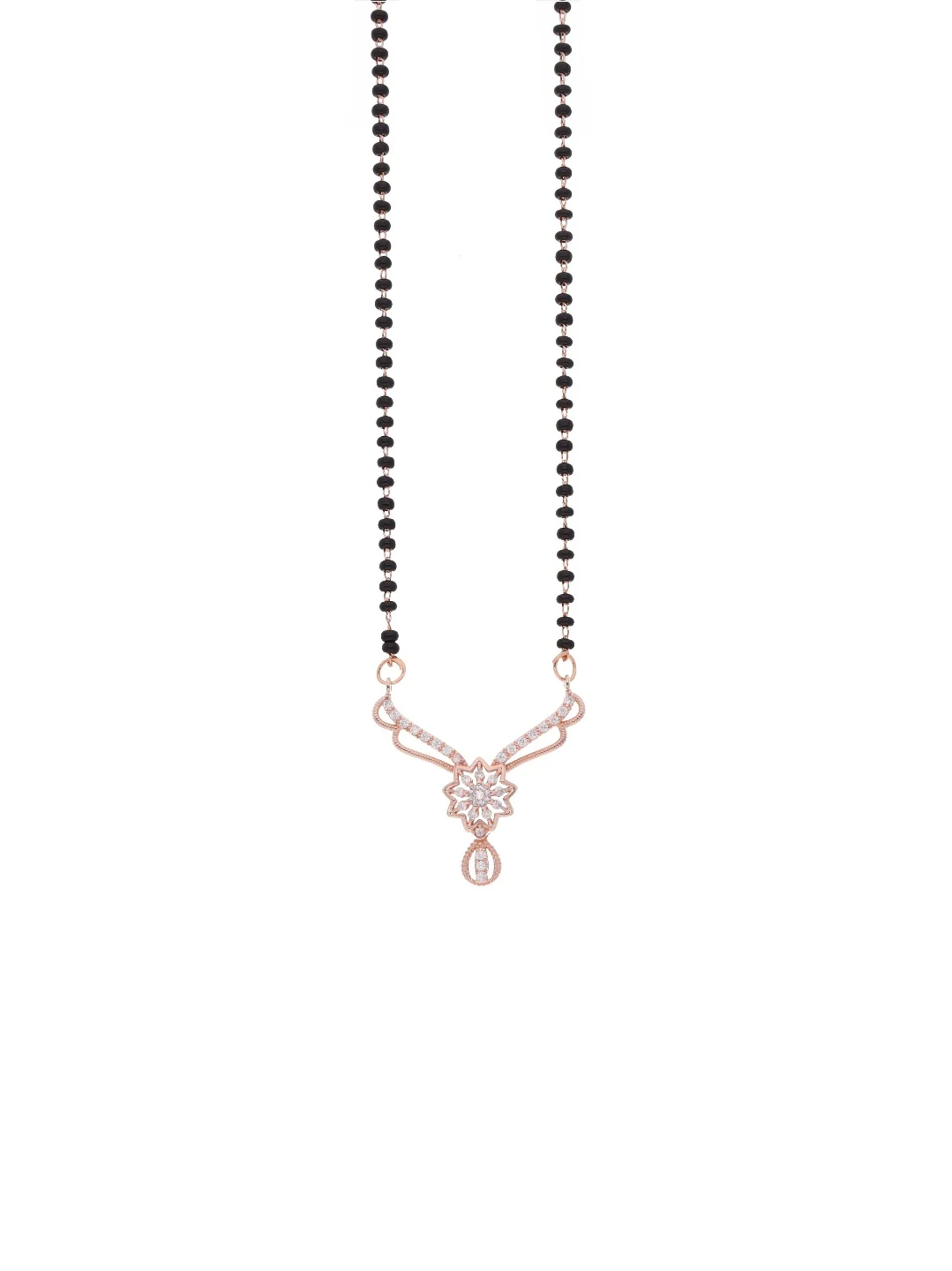 Rose Gold Floral Mangalsutra Set - Image 2