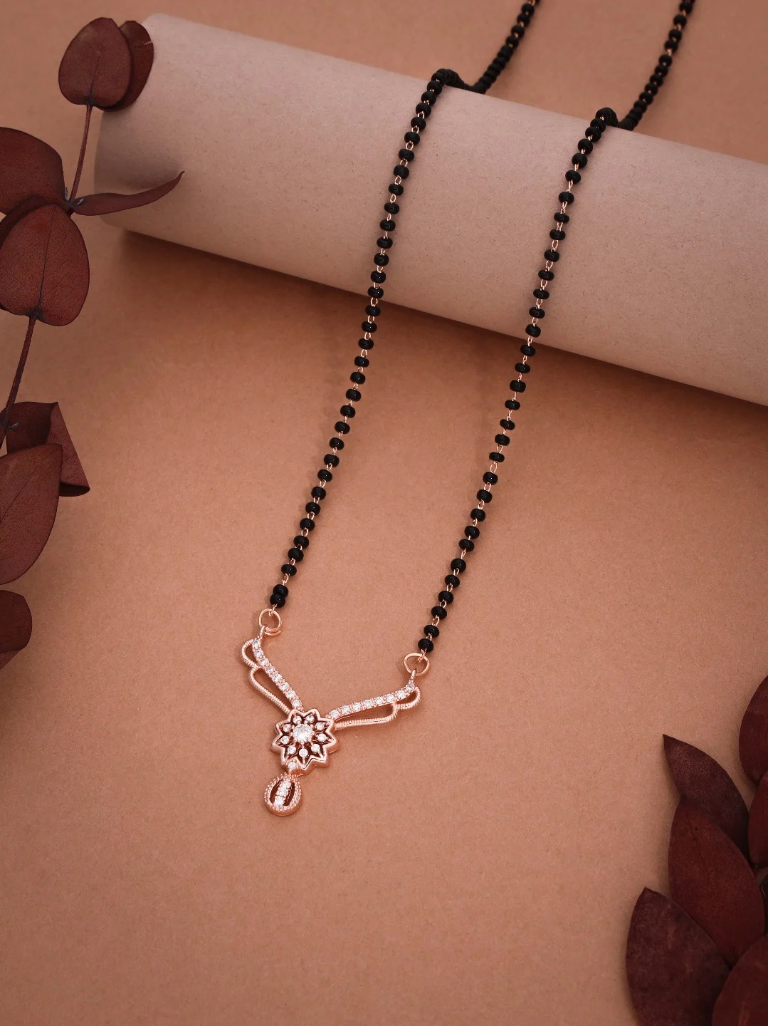 Rose Gold Floral Mangalsutra Set