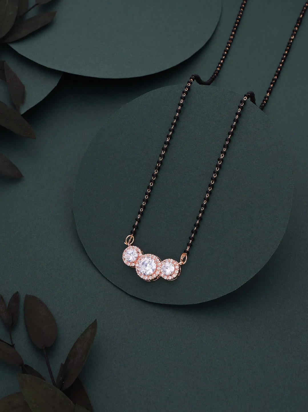Rose Gold Halo Mangalsutra Set - Image 3