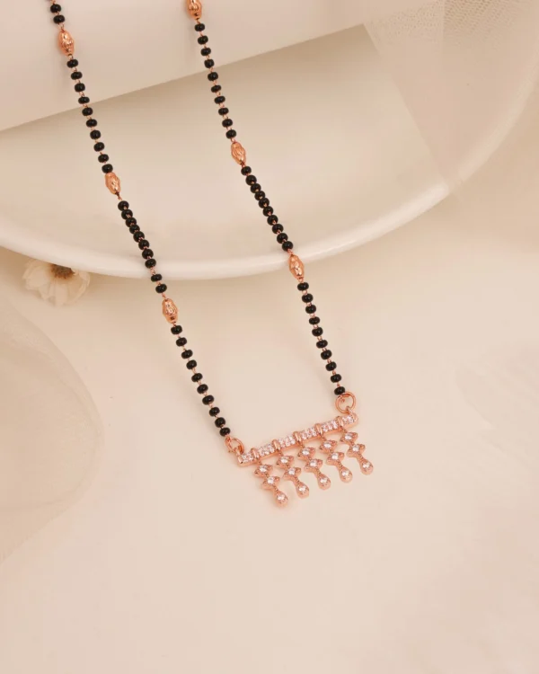 Rose Crystal Tassel Mangalsutra