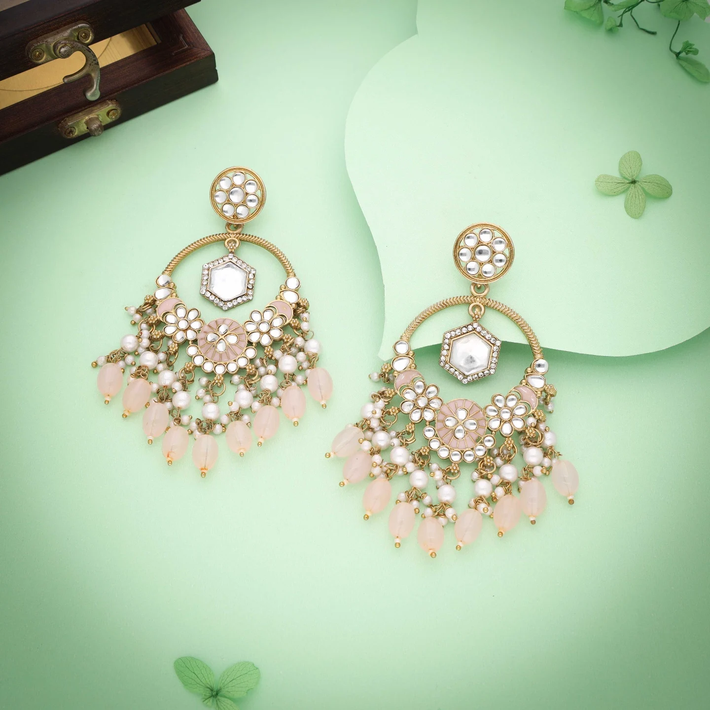 Blush Pink Pearl Earring - Image 3