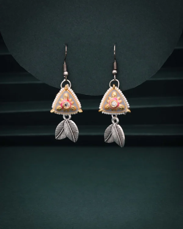 Silver Leaf Dangle Earrings
