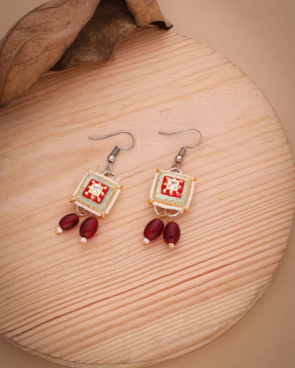 Silver Thread Charm Earrings