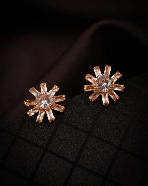 Rose Gold Floral Studs