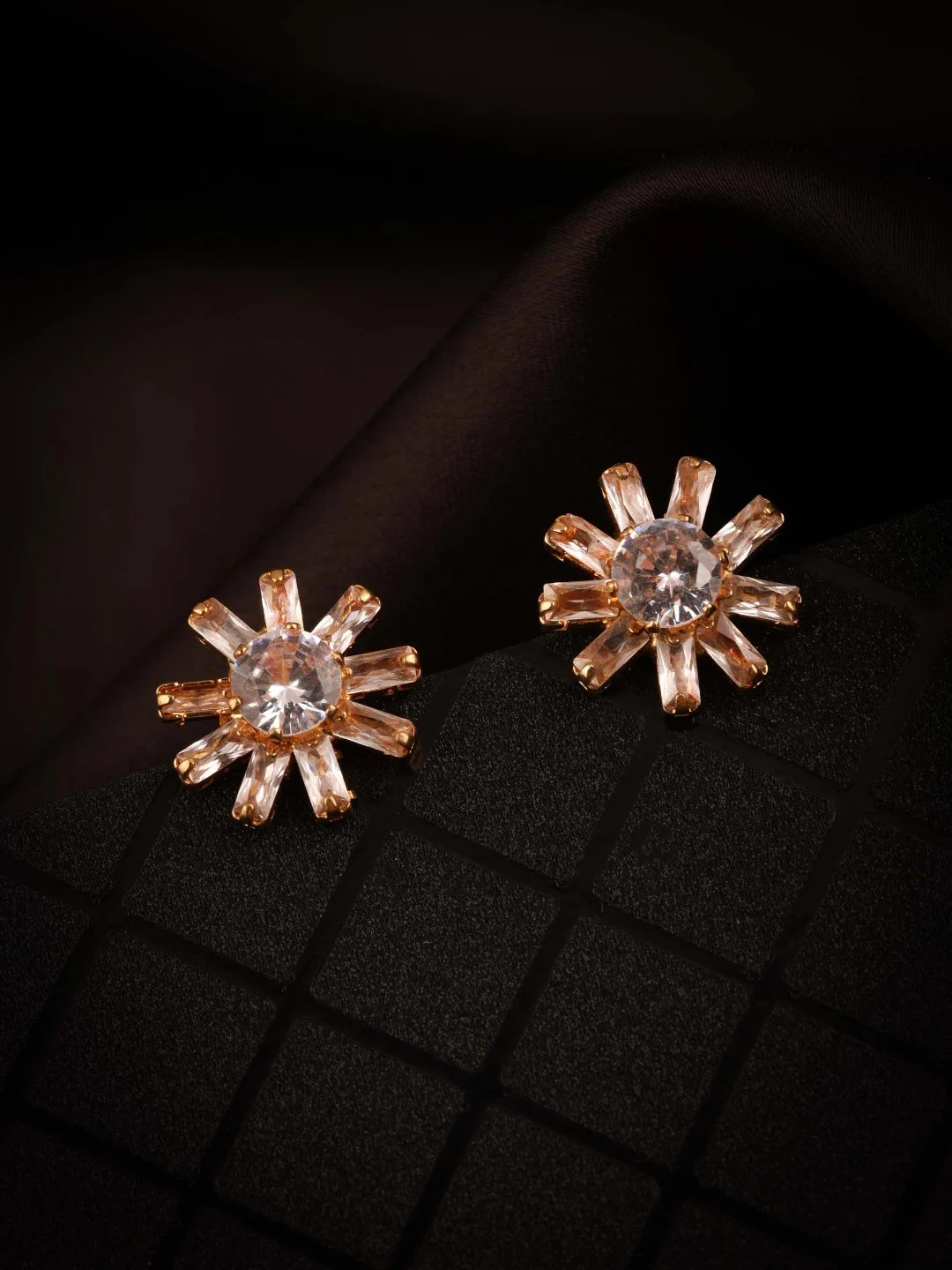 Rose Gold Floral Studs