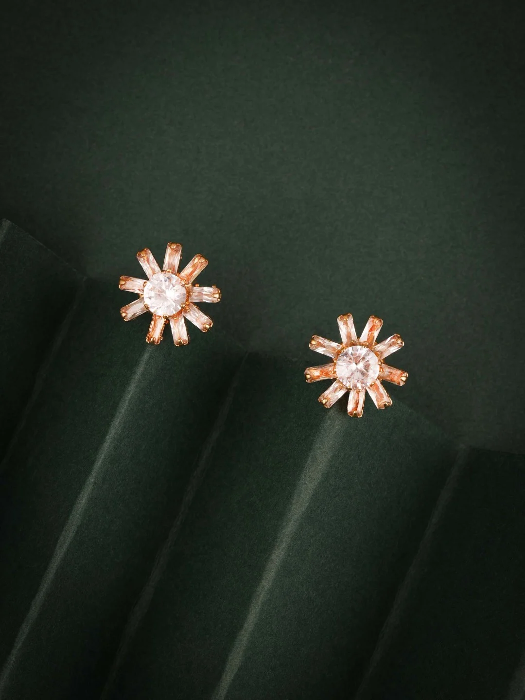 Rose Gold Floral Studs - Image 2