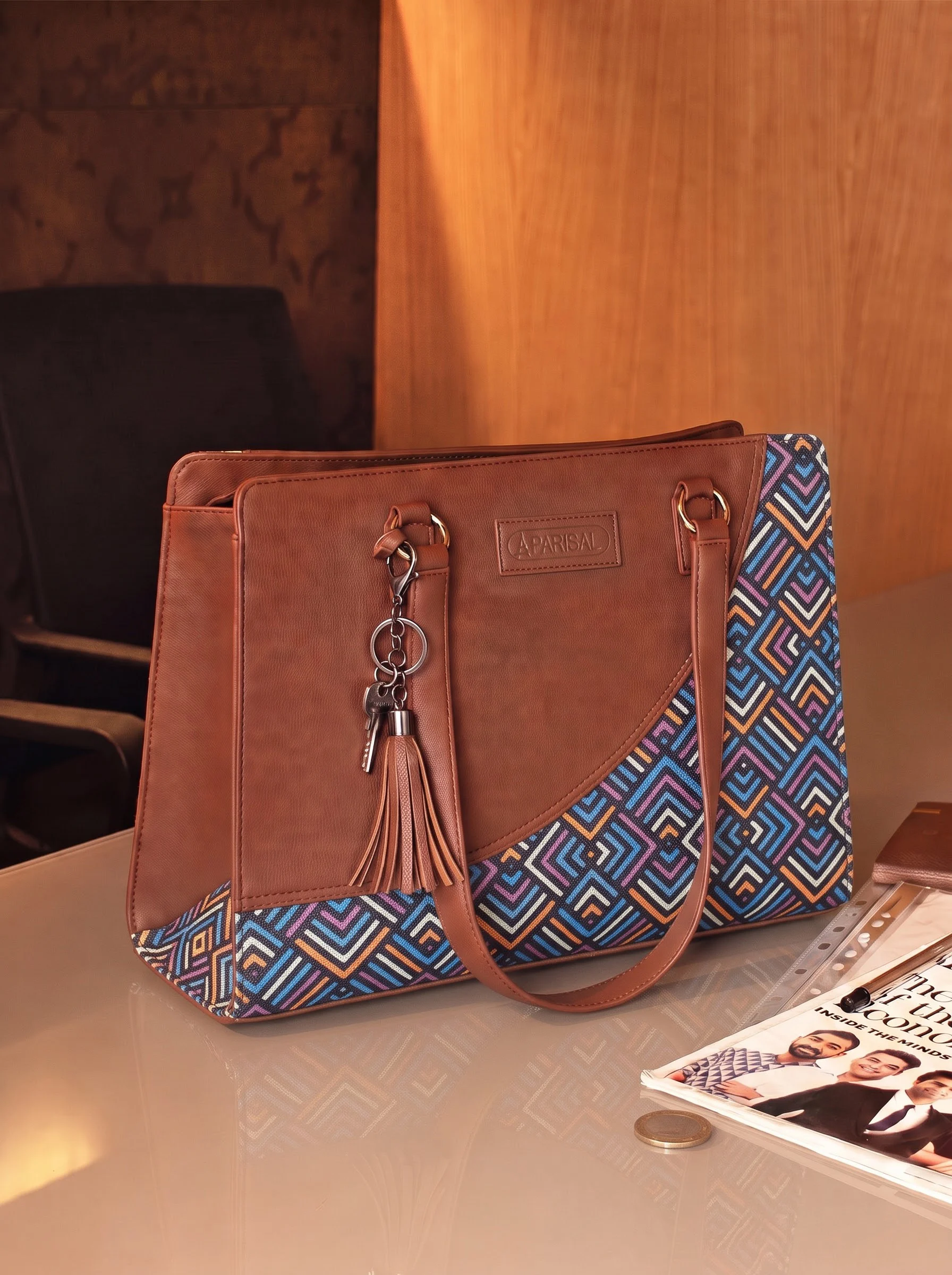 Colorful Chevron Striped Tote Bag - Image 2