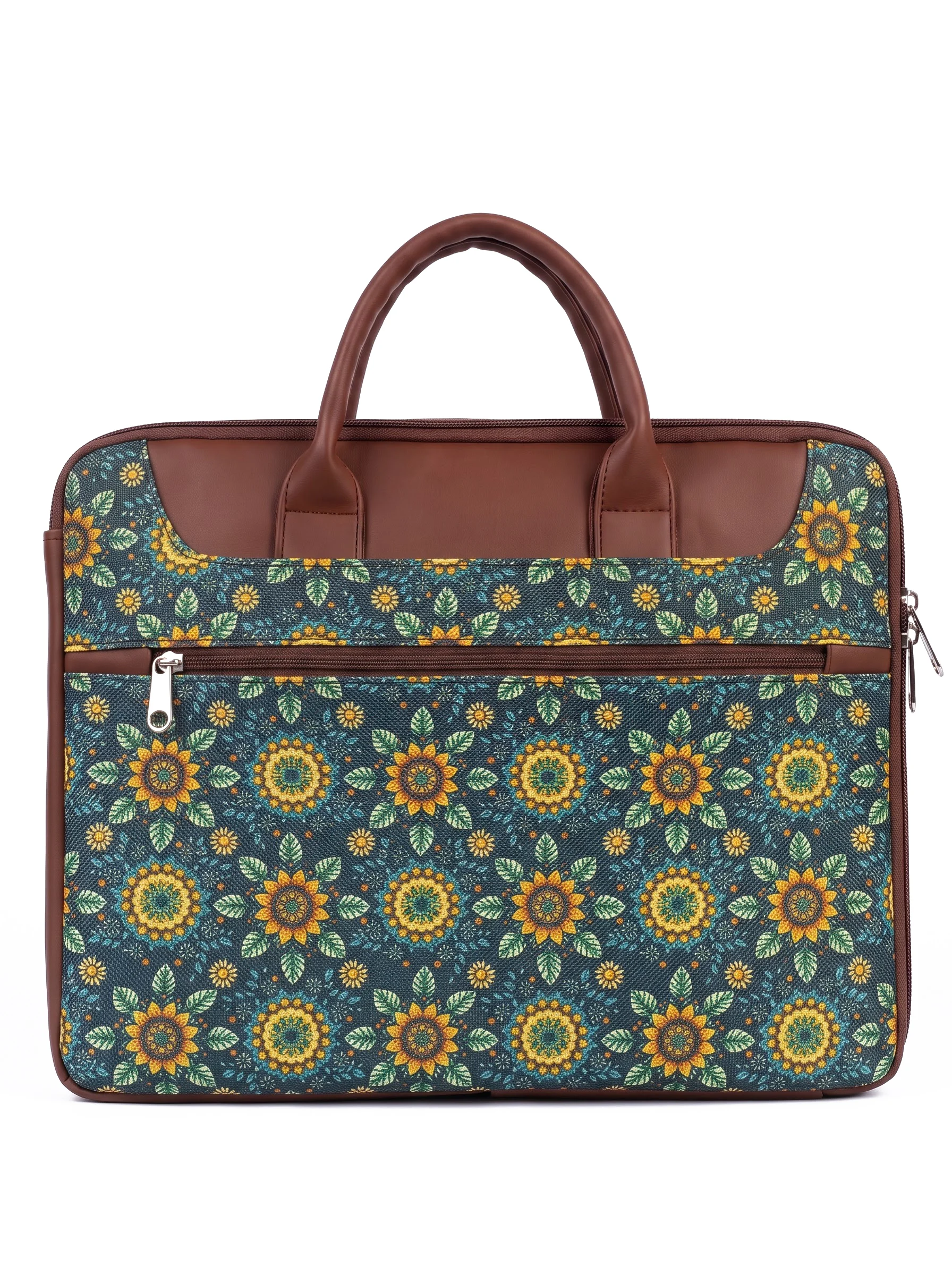 Dark Sunflower Print Laptop Bag - Image 2