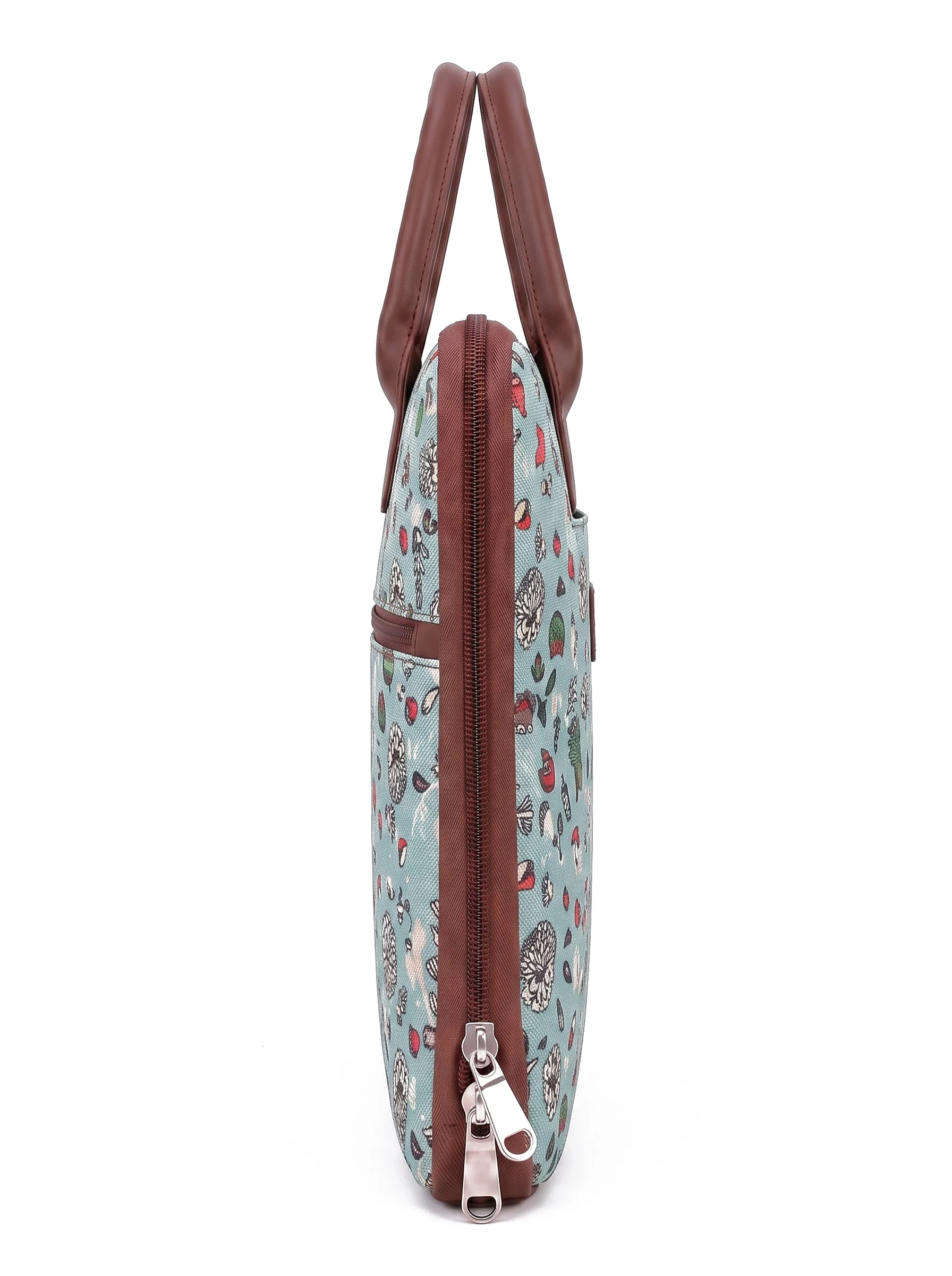 Mint Floral Print Laptop Bag - Image 5