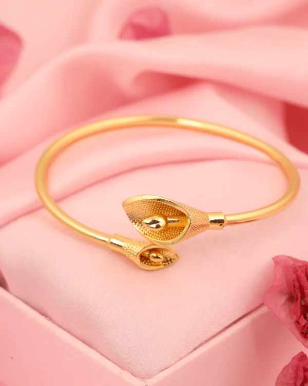 Golden Calla Lily Cuff Bracelet