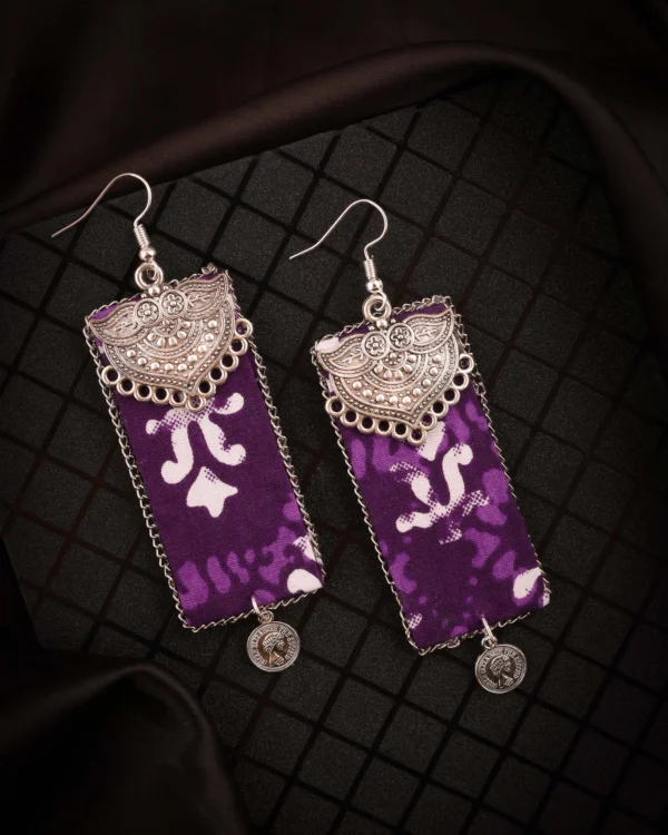 Boho Rectangular Printed Earrings