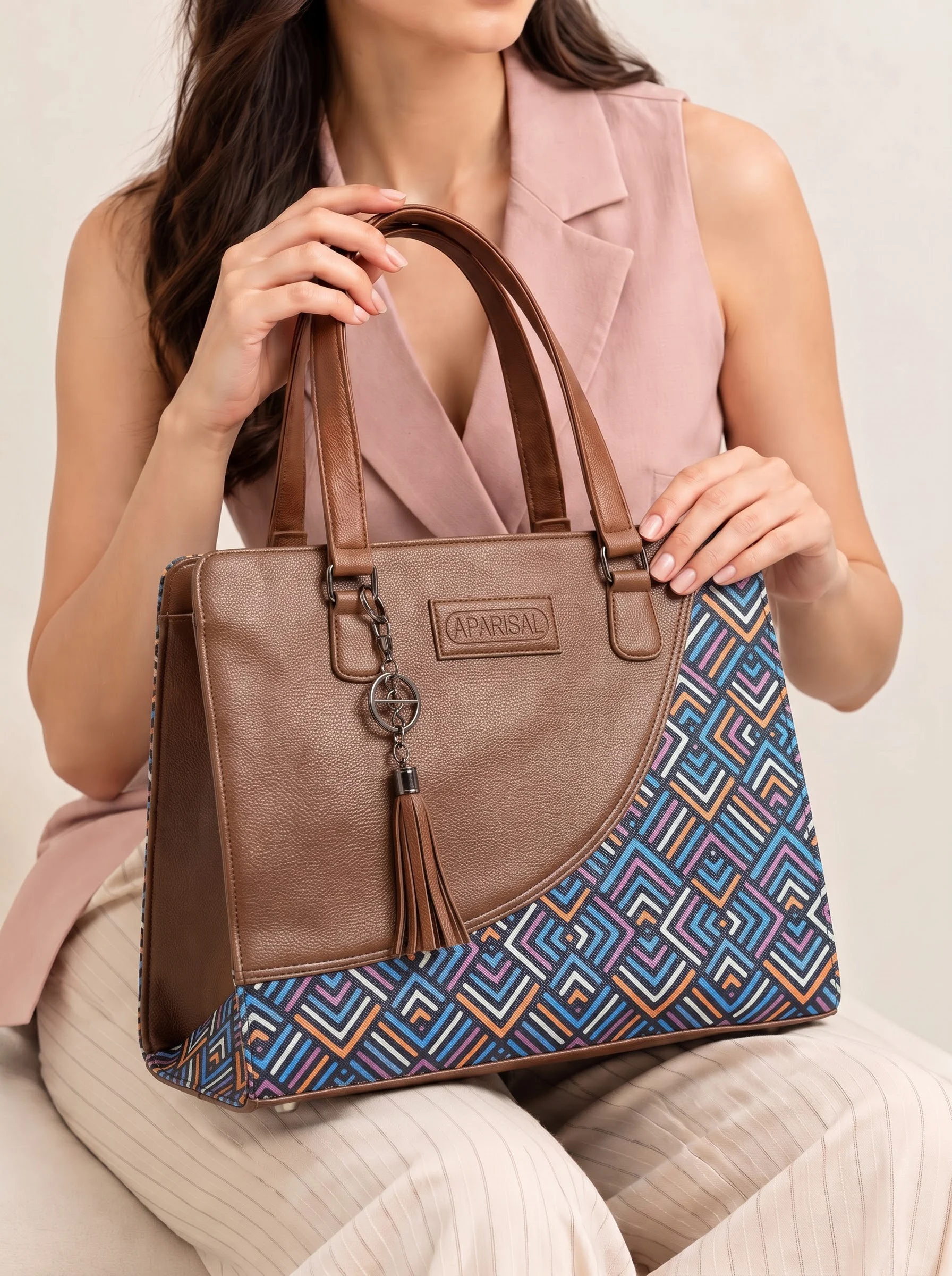 Colorful Chevron Striped Tote Bag