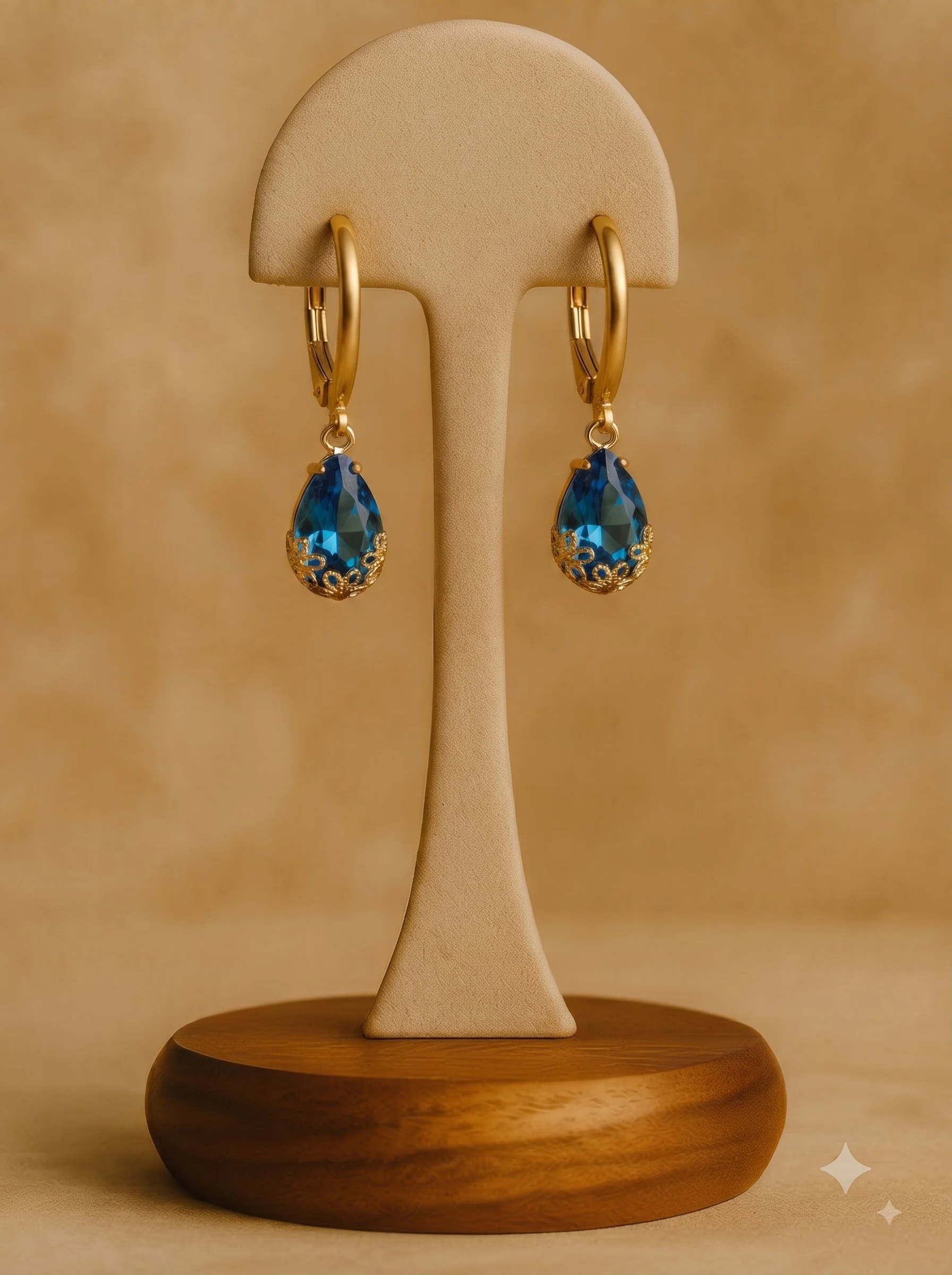 Sky Blue Crystal Earrings Description - Image 4
