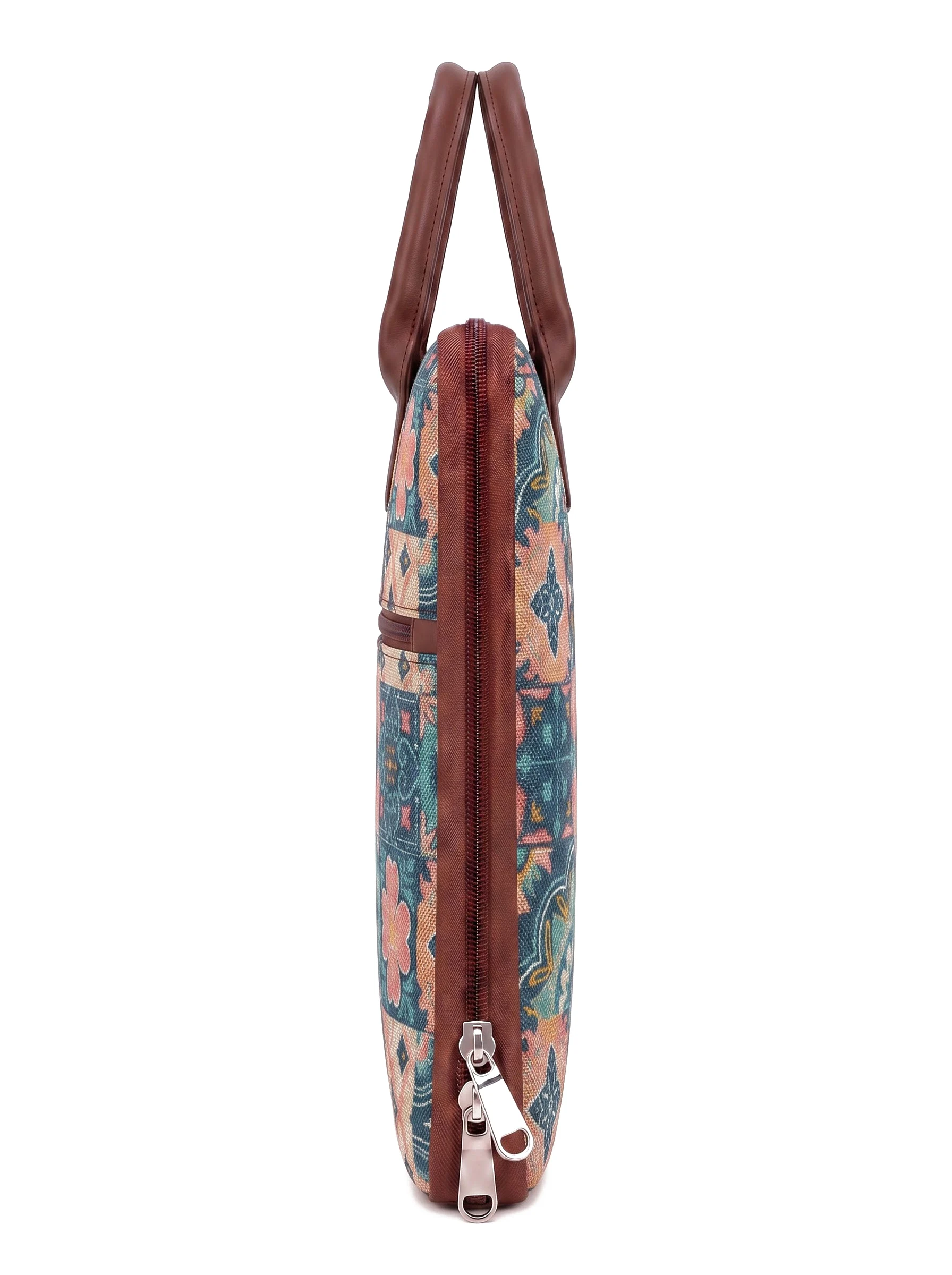 Teal Tile Print Laptop Bag - Image 5